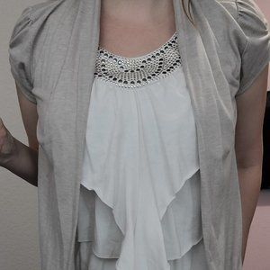 Cardigan Ruffle Top